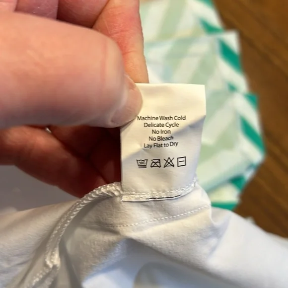 FlirTee Asymmetrical Pleated Golf Skirt White/Envy Green Stripes - Picture 15 of 16